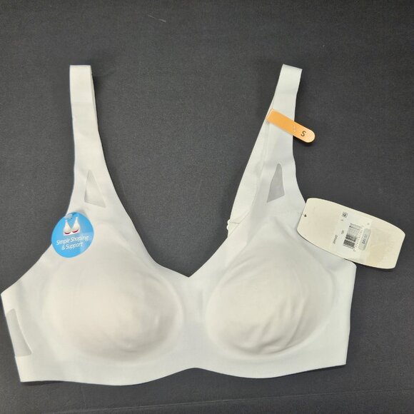 Hanes Ultimate Simple Shaping Wireless Bra DHHU42 White Size S Removable Pads - Picture 1 of 9